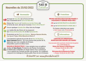 Nouvelles du 25/02/2022 - PROMO sur nos rayons Fruits & Légumes , Boeuf et Porc Bio