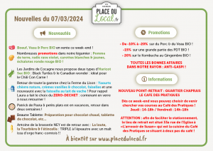 Nouvelles du 08/03/2024 : Nouveau point-retrait au Café des Pratiques & de nombreuses promos au rayon ANTI-GASPI !