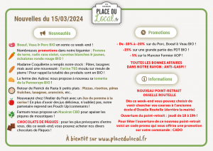 Nouvelles du 15/03/2024 : Nouveau point-retrait à Osselle-Routelle & chocolats de pâques !